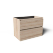 Saniclass Vita Meuble de salle de bains - 80x60x46cm - 2 tiroirs - sans poignée - 1 lavabo - sans trous de robinet - trop-plein - céramique - chêne clair SW1439472