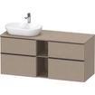 Duravit D-neo Meuble sous vasque 140x55x66.4cm 4 tiroirs Lin mat SW641211