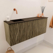 Mondiaz JOYA 100cm toiletmeubel - kleur Dusk - Wastafel FAYE positie Links Zonder kraangat kleur Urban. SW1421646