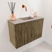 Mondiaz JOYA-DLUX 60cm meuble de salle de bains - couleur Dusk - Vasque FAYE position Milieu Sans trou de robinet couleur Saba. SW1426048