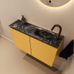 MONDIAZ TURE-DLUX meuble WC 80 cm Ocher. Lavabo EDEN Lava position droite. Avec 1 trou de robinet. SW1103919
