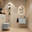 MONDIAZ TURE-DLUX Meuble toilette - 60cm - Greey - EDEN - vasque Ostra - position gauche - sans trou de robinet SW1104884