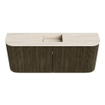 Mondiaz JOYA-DLUX 103.2cm toiletmeubel - ronding links en rechts kleur Shadow - Wastafel FAYE positie Midden 1 kraangat kleur Meli. SW1424923