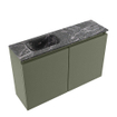 MONDIAZ TURE-DLUX 80cm toiletmeubel Army. EDEN wastafel Lava positie links. Met 1 kraangat. SW1103683