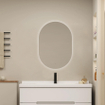Saniclass Shine Miroir de salle de bains - 70x100cm - ovale - installation horizontale / verticale - éclairage LED indirect - Chauffage miroir - Infrarouge SW1152320