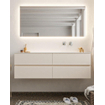 Mondiaz VICA ensemble de meuble de salle de bain - 150cm - meuble sous-vasque lin - 4 tiroirs - lavabo nuage droite - sans trou de robinet - version XL 60cm haut SW1089563