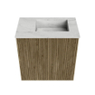 Mondiaz JOYA-DLUX 40cm toiletmeubel - kleur Dusk - Wastafel FAYE positie Rechts Zonder kraangat kleur Opalo. SW1423298