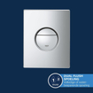 Grohe Solido Start Round ensemble WC à chasse profonde - sans rebord - réservoir encastré Grohe Solido - abattant WC softclose - plaque de commande chrome SW1244473