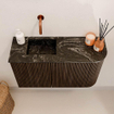 Mondiaz JOYA-DLUX 71.6cm toiletmeubel - ronding rechts kleur Walnut - Wastafel FAYE positie Links Zonder kraangat kleur Lava. SW1422467