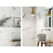 Terravito Alpuro wand- en vloertegel - 30x60cm - 9mm - Rechthoek - gerectificeerd - Marmerlook - Wit/zwart mat SW359743