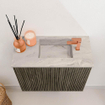 Mondiaz JOYA-DLUX Meuble de salle de bains 50cm - couleur Shadow - Vasque FAYE position Droite 1 trou de robinet couleur Glace. SW1422729