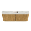 Mondiaz JOYA-DLUX 113.2cm toiletmeubel - ronding links en rechts kleur Oak - Wastafel FAYE positie Midden Zonder kraangat kleur Ostra. SW1422261