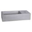 Differnz Ravo kit lave-mains - 38.5x18.5x25cm - Rectangulaire - 1 trou de robinet - Robinet droit doré mat - avec cadre noir - béton gris clair SW373227