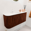 Mondiaz JOYA 93.2cm toiletmeubel - ronding links en rechts kleur Ruby - Wastafel FAYE positie Midden 1 kraangat kleur Talc. SW1421797