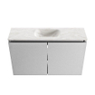 MONDIAZ TURE-DLUX Meuble toilette - 80cm - Plata - EDEN - vasque Ostra - position centrale - sans trou de robinet SW1105081