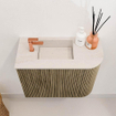 Mondiaz JOYA-DLUX 51.6cm toiletmeubel - ronding rechts kleur Dusk - Wastafel FAYE positie Links 1 kraangat kleur Meli. SW1425834