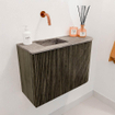 Mondiaz JOYA-DLUX 61.6cm toiletmeubel - ronding rechts kleur Shadow - Wastafel FAYE positie Links Zonder kraangat kleur Oza. SW1425059