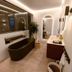 Mondiaz CIRO-DLUX Meuble de salle de bains - 120x45x50cm - Vasque solid surface Frappe - 1 lavabo Centré - 1 trou de robinet - 2 tiroirs - Ruby SW1531303
