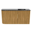 Mondiaz JOYA-DLUX Meuble de toilette 81,6cm - arrondi gauche couleur Chêne - Vasque FAYE position Droite 1 trou de robinet couleur Lava SW1422077