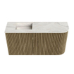 Mondiaz JOYA-DLUX Meuble de salle de bains - 81,6cm - arrondi droit couleur Dusk - Vasque FAYE position Gauche 1 trou de robinet couleur Ostra SW1423402