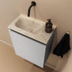 MONDIAZ TURE-DLUX Meuble toilette - 40cm - Plata - EDEN - vasque Ostra - position gauche - sans trou de robinet SW1104989