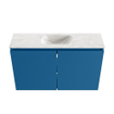MONDIAZ TURE-DLUX meuble WC 80 cm Jeans. EDEN lavabo Ostra position milieu. Sans trou de robinet. SW1104876