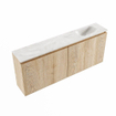 MONDIAZ TURE-DLUX Meuble toilette - 120cm - Washed Oak - EDEN - vasque Ostra - position droite - sans trou de robinet SW1105144