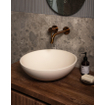 Zeza Element Vasque à poser - 41x41x14cm - solid surface - crème mat SW1440417