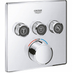 GROHE Grohterm SmartControl Ensemble de douche pluie encastré - boîtes d'encastrement - boutons anthracite - douche de tête carrée - douchette barre - chromé SW1557700