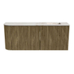 Mondiaz JOYA-DLUX Meuble de salle de bains 101,6cm - arrondi gauche couleur Dusk - Vasque FAYE position Droite 1 trou de robinet couleur Frappe. SW1423104