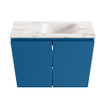 MONDIAZ TURE-DLUX Meuble toilette - 60cm - Jeans - EDEN - vasque Frappe - position droite - 1 trou de robinet SW1102813