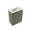 MONDIAZ TURE-DLUX Meuble WC 40 cm Army. Lavabo EDEN Ostra position gauche. Avec 1 trou de robinet. SW1104683