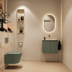 MONDIAZ TURE-DLUX Meuble toilette - 60cm - Army - EDEN - vasque Frappe - position centrale - sans trou de robinet SW1102646