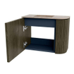 Mondiaz JOYA-DLUX Meuble de salle de bains 51.6cm - arrondi droit couleur Shadow - Vasque FAYE position Gauche Sans trou de robinet couleur Saba. SW1425132