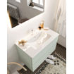 Mondiaz VICA Meuble Greey avec 2 tiroirs 80x50x45cm vasque lavabo Denia centre 1 trou de robinet SW410750