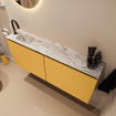 MONDIAZ TURE-DLUX Meuble toilette - 120cm - Ocher - EDEN - vasque Glace - position gauche - 1 trou de robinet SW1103413