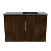Mondiaz JOYA-DLUX 60cm toiletmeubel - kleur Walnut - Wastafel FAYE positie Rechts 1 kraangat kleur Lava. SW1422438