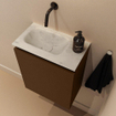 MONDIAZ TURE-DLUX Meuble toilette - 40cm - Rust - EDEN - vasque Opalo - position gauche - sans trou de robinet SW1104572