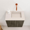 Mondiaz JOYA-DLUX 40cm toiletmeubel - kleur Shadow - Wastafel FAYE positie Rechts Zonder kraangat kleur Meli. SW1424853