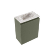 MONDIAZ TURE-DLUX Meuble toilette - 40cm - Army - EDEN - vasque Glace - position centrale - sans trou de robinet SW1103159