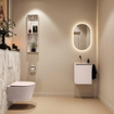 MONDIAZ TURE-DLUX Meuble toilette - 40cm - Rosee - EDEN - vasque Glace - position gauche - sans trou de robinet SW1103500