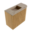 Mondiaz JOYA-DLUX Meuble de salle de bains 51,6cm - arrondi droit couleur Chêne - Vasque FAYE position Gauche 1 trou de robinet couleur Arena SW1423859