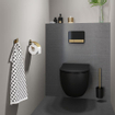 Tiger Tune Toiletborstel met houder Messing geborsteld / Zwart 9.6x38.2x12.1cm SHOWROOMMODEL SHOW26116