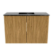Mondiaz JOYA-DLUX 60cm meuble de toilette - couleur Chêne - Vasque FAYE position Milieu Sans trou de robinet couleur Lava SW1422055