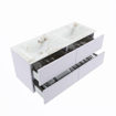 MONDIAZ VICA-DLUX Ensemble meuble de salle de bains - 120cm - sous-meuble Cale - 4 tiroirs - lavabo encastré Cloud double - sans trous de robinet - version haute 60cm - Frappe SW1089036