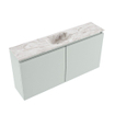 MONDIAZ TURE-DLUX Meuble toilette - 100cm - Greey - EDEN - vasque Glace - position centrale - sans trou de robinet SW1103298