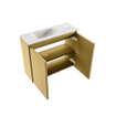 MONDIAZ TURE-DLUX Meuble toilette - 60cm - Oro - EDEN - vasque Ostra - position gauche - sans trou de robinet SW1104972