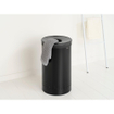 Brabantia Bac à linge - 60 litres - couvercle en plastique - sac à linge amovible - matt black/gris foncé SW1026534