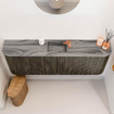 Mondiaz JOYA-DLUX 123.2cm toiletmeubel - ronding links en rechts kleur Shadow - Wastafel FAYE positie Midden 1 kraangat kleur Sombra. SW1425248
