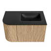 MONDIAZ KURVE 75cm Meuble salle de bain avec module 25 G - couleur Oak - 1 tiroir - 1 porte - vasque GRUNNE droite - sans trous de robinet - Urban SW1138320